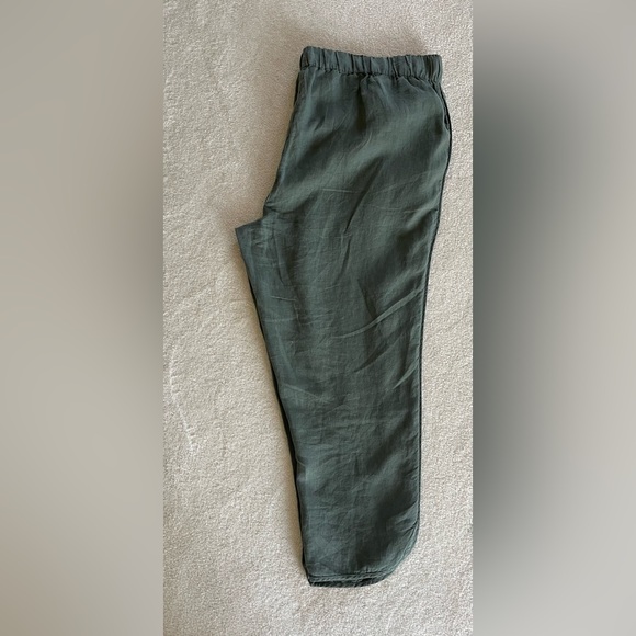 Caslon Tulip Hem Linen Casual Cropped Pull-On Pants in Olive Green NWOT Size 2X - Picture 5 of 9